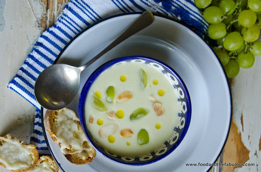 Ajoblanco (White Gazpacho) with Goat Cheese Croutons