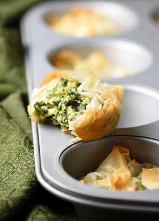 Spinach and Feta Quiche in Phyllo cases