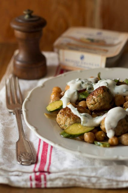 Chicken Meatballs with Courgettes and Chickpeas