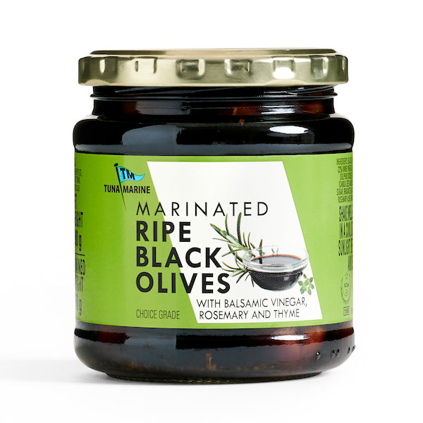 Balsamic, Rosemary & Thyme Marinated Olives 280g - Mediterranean Delicacies